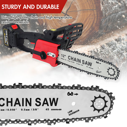 CATGOOD 21V 12" Brushless Cordless Chainsaw, 3.0Ah Battery and Charger Included, for Tree Wood Cutting
