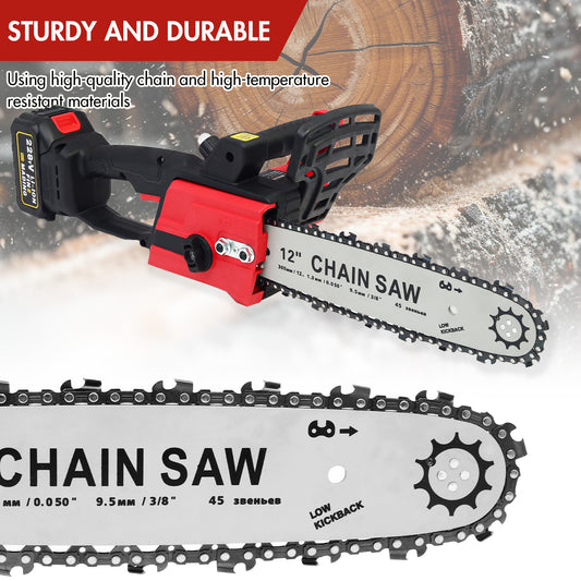 CATGOOD 21V 12" Brushless Cordless Chainsaw, 3.0Ah Battery and Charger Included, for Tree Wood Cutting