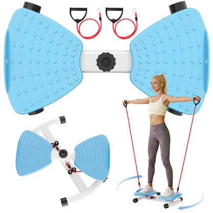 Slim Waist Twister, Silent Ab Toner Machine, Core Workout Board for Women, Home Gym Equipment for Hourglass Figure & Love Handle Reduction, Blue