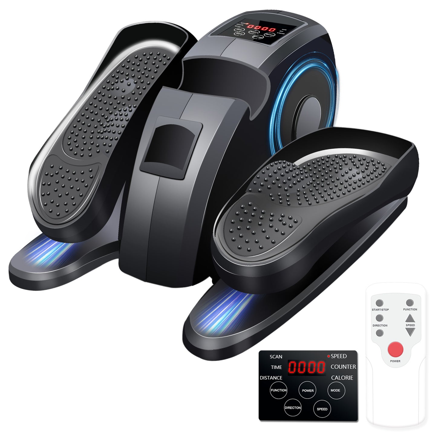 Rican Under Desk Elliptical, Electric Seated Foot & Leg Pedal Exerciser While Sitting for Seniors