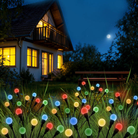 TopZoo Solar Garden Stake Lights Outdoor Waterproof, 12 Pack/2 Modes Swaying Firefly Lights for Garden Decor, Yard, Patio, Pathway, Party, Christmas Decoration, Multicolor 96 LED