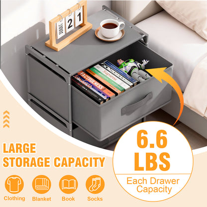 BAOKALER Multifunctional Bedroom Storage Cabinet Drawers for Clothes, Fabric Dressers for Bedroom with 2 Drawers, Small Dresser for Living Room, Hallway, Gray