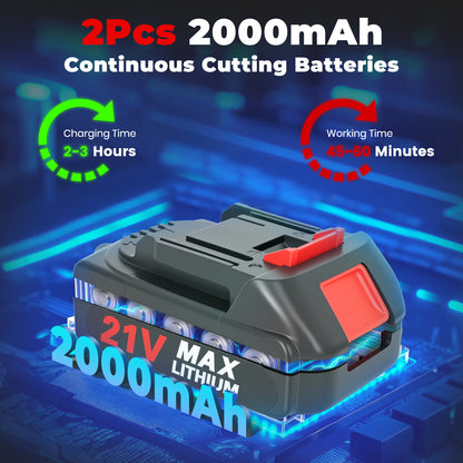 Mini Chainsaw Cordless, 6 inch & 4 inch Portable Electric Chainsaw with 2 Rechargeable Batteries and 3 Chains, for Tree Trimming Wood Cutting, Best Gifts for Father, Dad, Husband, Men, Red