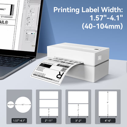 BAOKALER 4x6 Thermal Label Printer - Bluetooth Shipping Label Maker for Packages, Compatible with Windows iOS Android, Wireless Sticker Printing for Business and Home