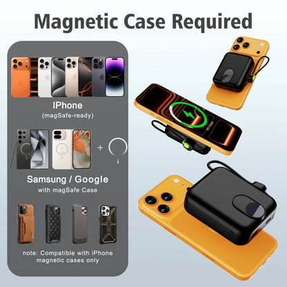 CATGOOD Magnetic Portable Charger, 10,000mAh Wireless Power Bank with USB-C Cable, Magnetic Battery Pack for iPhone 17/16/15/14/13/12 Series (Black)