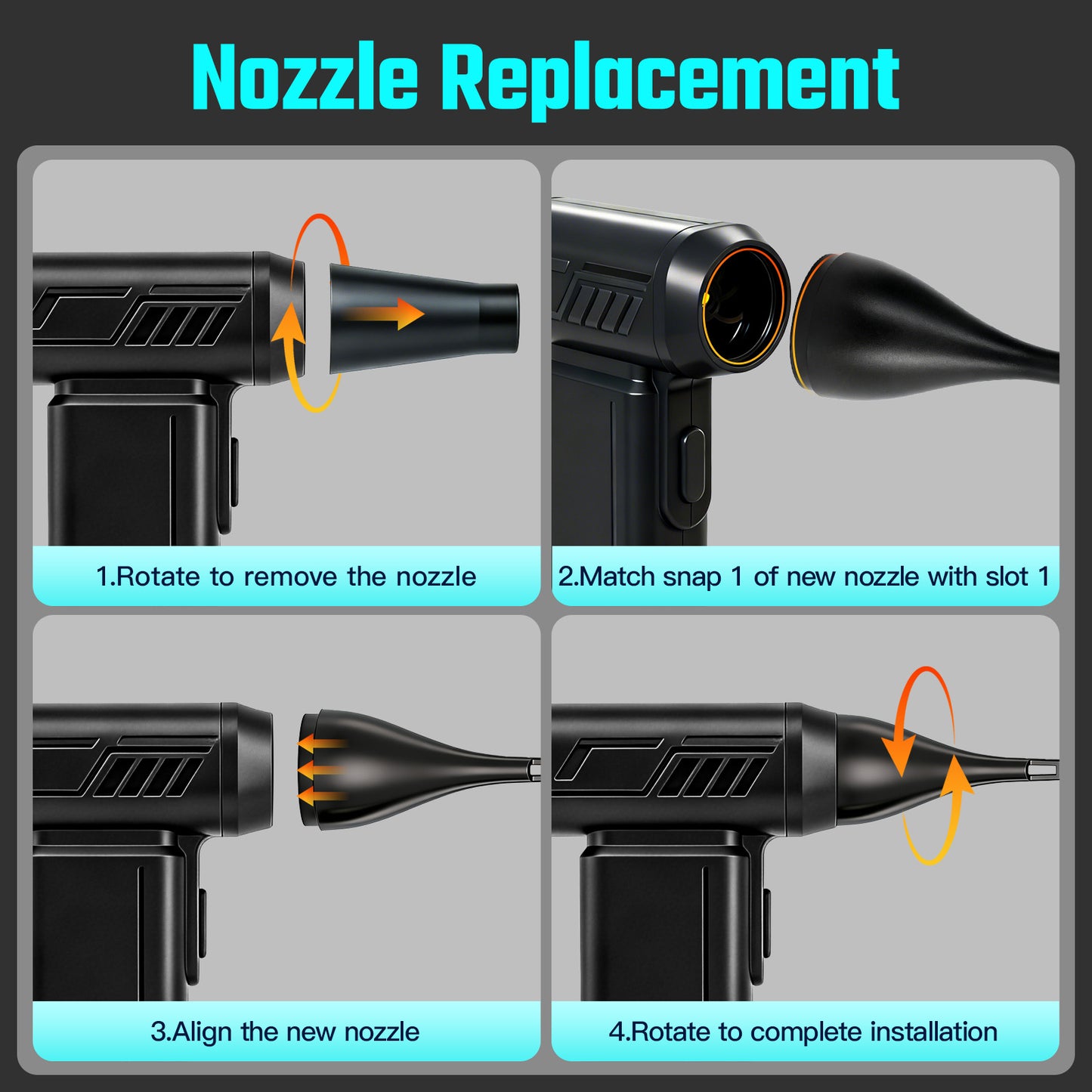 Compressed Air Duster 5 Gear Adjustable, 300000RPM Burshless Air Duster with LED Light, Rechargeable Cordless Air Blower for Keyboard Electric Devices Cleaning