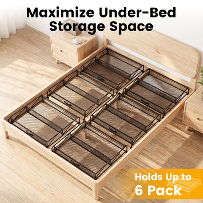Under Bed Shoe Storage Organizer, Under Bed Storage Containers with Wheels for Under Bed Shoe Organizer Drawer, 2 Pack