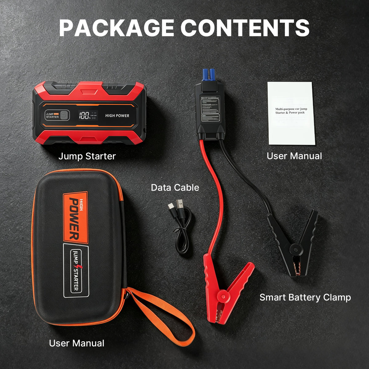 CATGOOD Car Jump Starter, 2000A Peak Portable Jump Box with 6000mAh Power Bank, 3-Mode LED Light & Multi-Protection