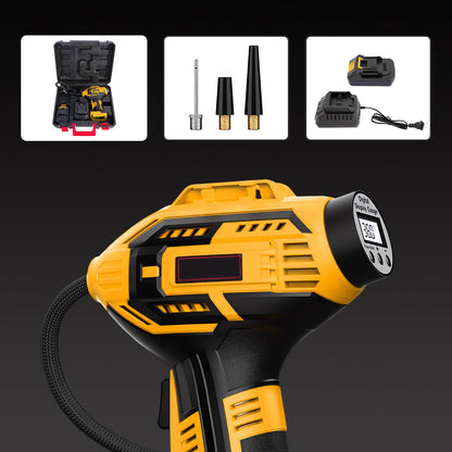 CATGOOD Cordless Tire Inflator, Handheld Air Compressor w/Digital Pressure Gauge, 150 Psi Air Pump for Car, Motorcycle, Bicycle, Balls, Yellow