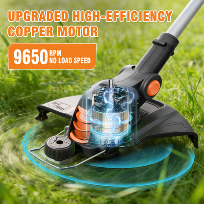 CATGOOD 12 Inch Weed Eater, 4AH Battery Powered Weed Wacker with 9650 RPM High-Efficiency Motor