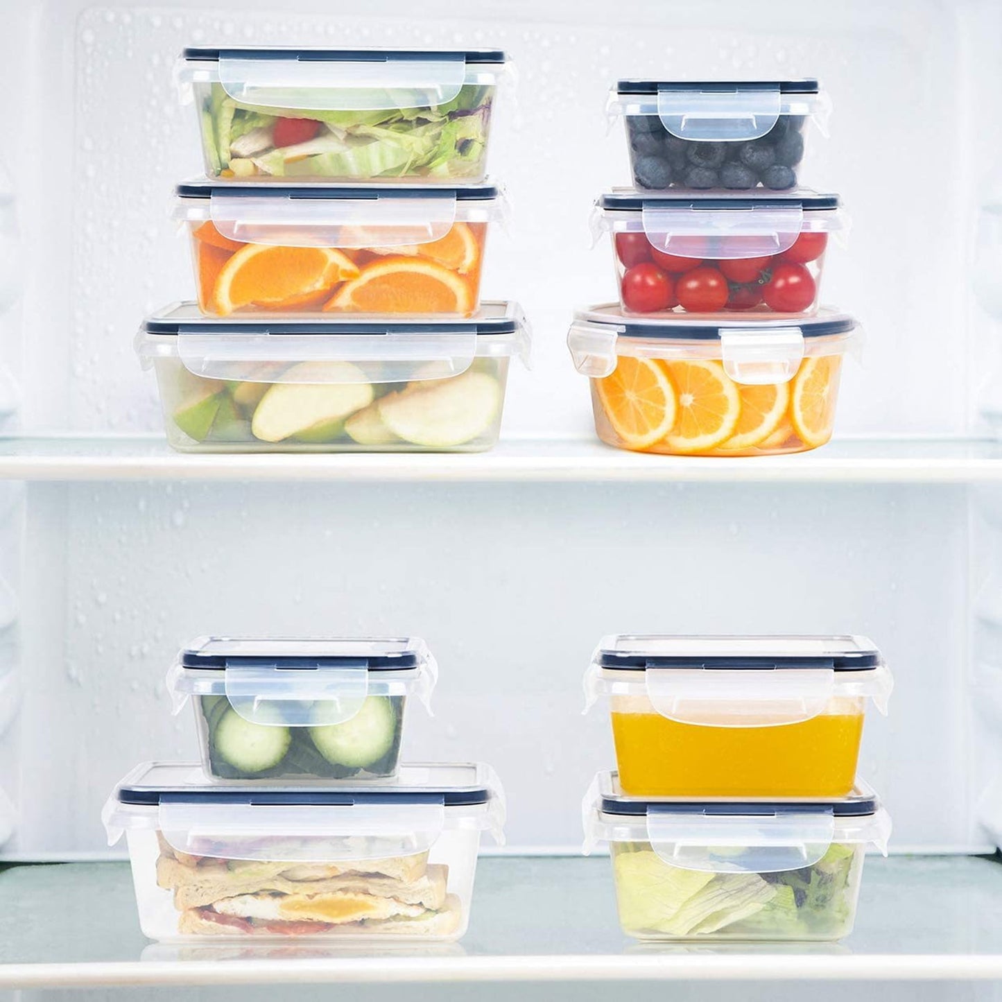 24 Pack Food Storage Containers with Lids, Bento Boxes, Silicone Pantry Containers, BPA Free Containers for Food Meal Prep Tupperware Kitchen Organization (24 Pack + Marker & Labels)