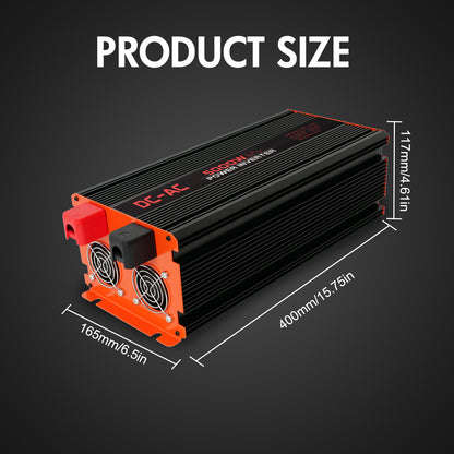 5000 Watt Power Inverter 12V DC to 110V/120V AC Converter Car Inverter with LCD Display