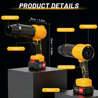 Cordless Leaf Blower, 950000 RPM Electric Leaf Blower with 2 X 4.0Ah Batteries & Charger, 110MPH Lightweight Handheld Blower for Patio Cleaning Blowing Leaves & Dust, Yellow