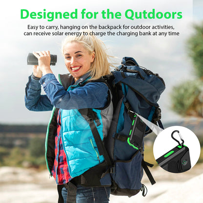 2PK BAOKALER 30000mAh Solar Charger for Cell Phone iPhone, Portable Solar Power Bank with Dual 5V USB Ports, 2 Led Light Flashlight, Compass Battery Pack for Outdoor Camping Hiking(Green)