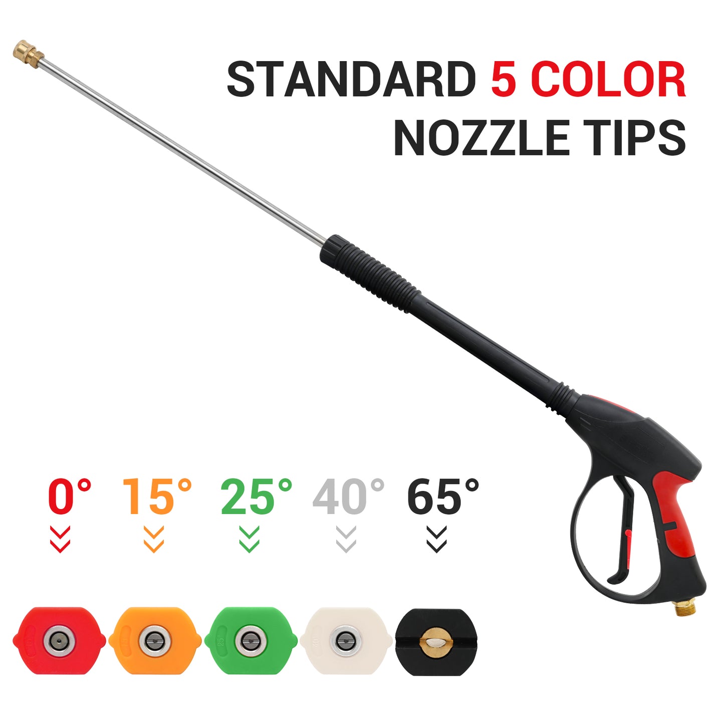 CATGOOD 4000 PSI Pressure Washer Gun with Extension Wand, Pressure Washer Wand with 50FT Hose and 5 Quick Connect Nozzles, Power Washer Gun Handle Car Wash Spray Gun Kit, 5 Spray Patterns
