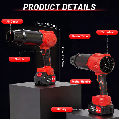 Cordless Leaf Blower, 950000 RPM Electric Leaf Blower with 2 X 4.0Ah Batteries & Charger, 110MPH Lightweight Handheld Blower for Patio Cleaning Blowing Leaves & Dust, Red