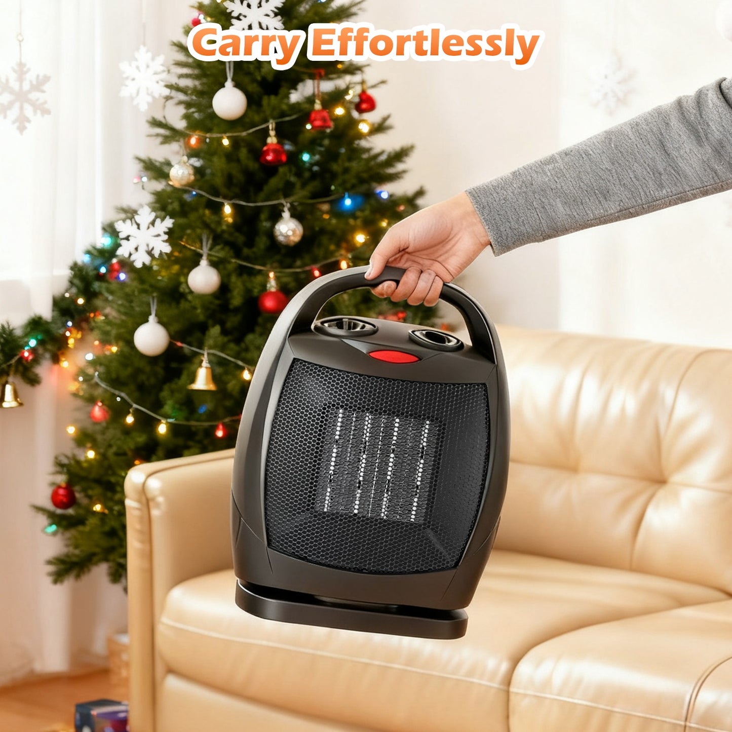 Overheat Safety Design, 1500W Electric Fireplace Heater with 3D Realistic Flame Effect, Adjustable Heating Modes