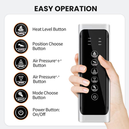 Air Compression Leg Massager for All Ages, Comprehensive Coverage Foot Massager with 3 Speed and 2 Heat Levels, Airbag Massage Technology