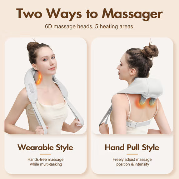 BAOKALER Neck Massager with Heat, 6D Shiatsu Cordless Deep Tissue Shoulder Massager for Ultimate Relaxation, Ideal Gift for Men and Women