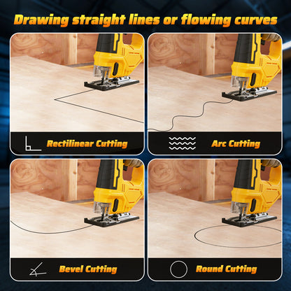 Brushless Cordless Jig Saw, Electric Jigsaw Tool Power Jig Saws for Woodworking, Wood Cutter Hand Tool with 3 Orbital Settings, ¡À45¡ã Bevel Cutting, Compatible for DEWALT 20V Battery