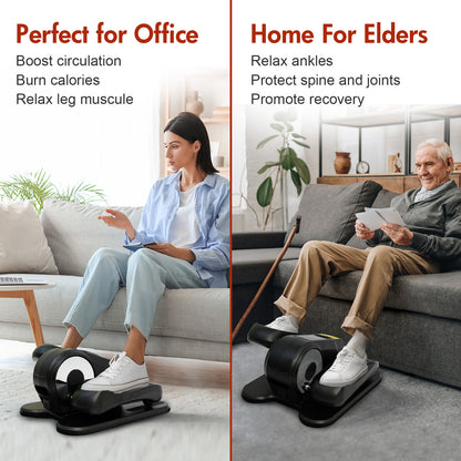 RICAN Under Desk Elliptical Machine, Leg Exerciser Electric for Seniors Adults, Ellipse Leg Exerciser with 12 Speed & 12 Mode, Quiet & Portable