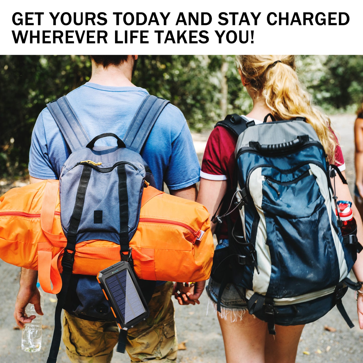 2PK Solar Power Bank, Portable Charger, 20000mAh Solar Charger with LED Flashlight, IP65 Waterproof External Backup Battery Pack Perfect for Camping, Outdoor Activities