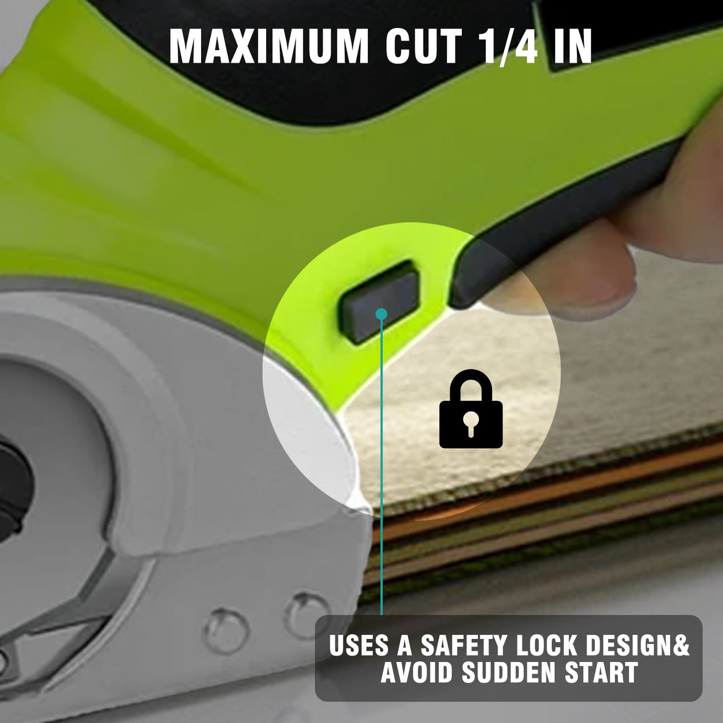 Cordless Electric Scissors, Cardboard Cutter, Rechargeable Powerful 4V Scissor Cutting Tool for Cardboard, Fabric, Leather, Green