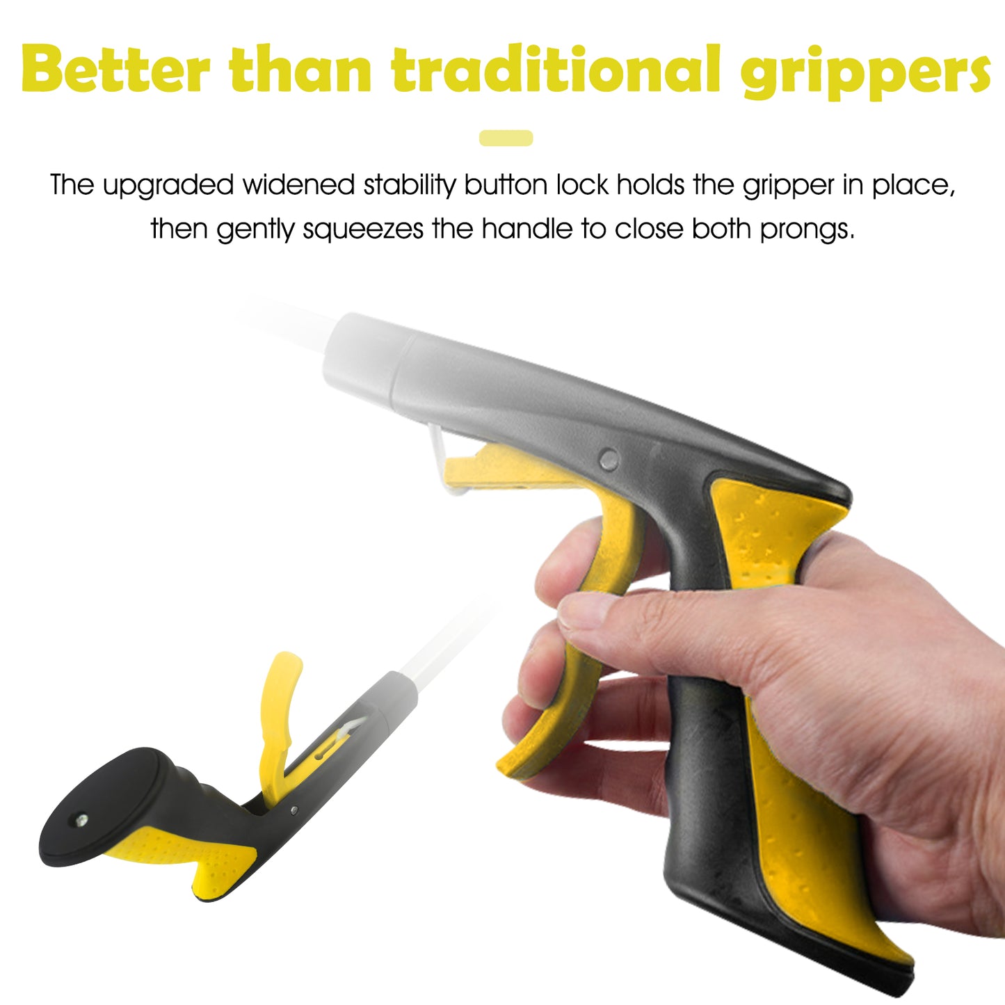 2Pcs 32 Grabber Reacher Tool, Foldable Grabber Reaching Tool, Yellow