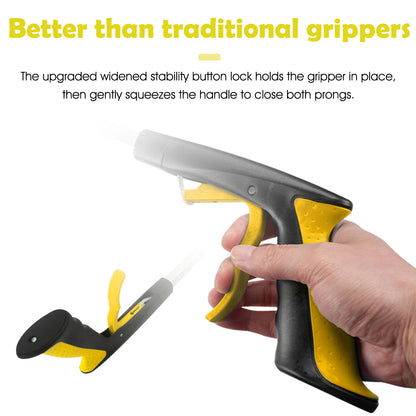 2Pcs 32'' Grabber Reacher Tool, Foldable Grabber Reaching Tool, Lightweight Trash Picker Upper Tool for Elderly with Anti-Slip Rotating Rubber Gripper,Yellow