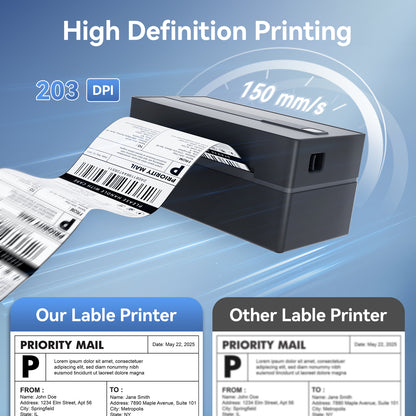 Label Printer Bluetooth 4x6 Thermal Wireless Shipping Label Maker for Packages, Compatible with Windows, iOS & Android, Ideal for Business & Home Sticker Printing