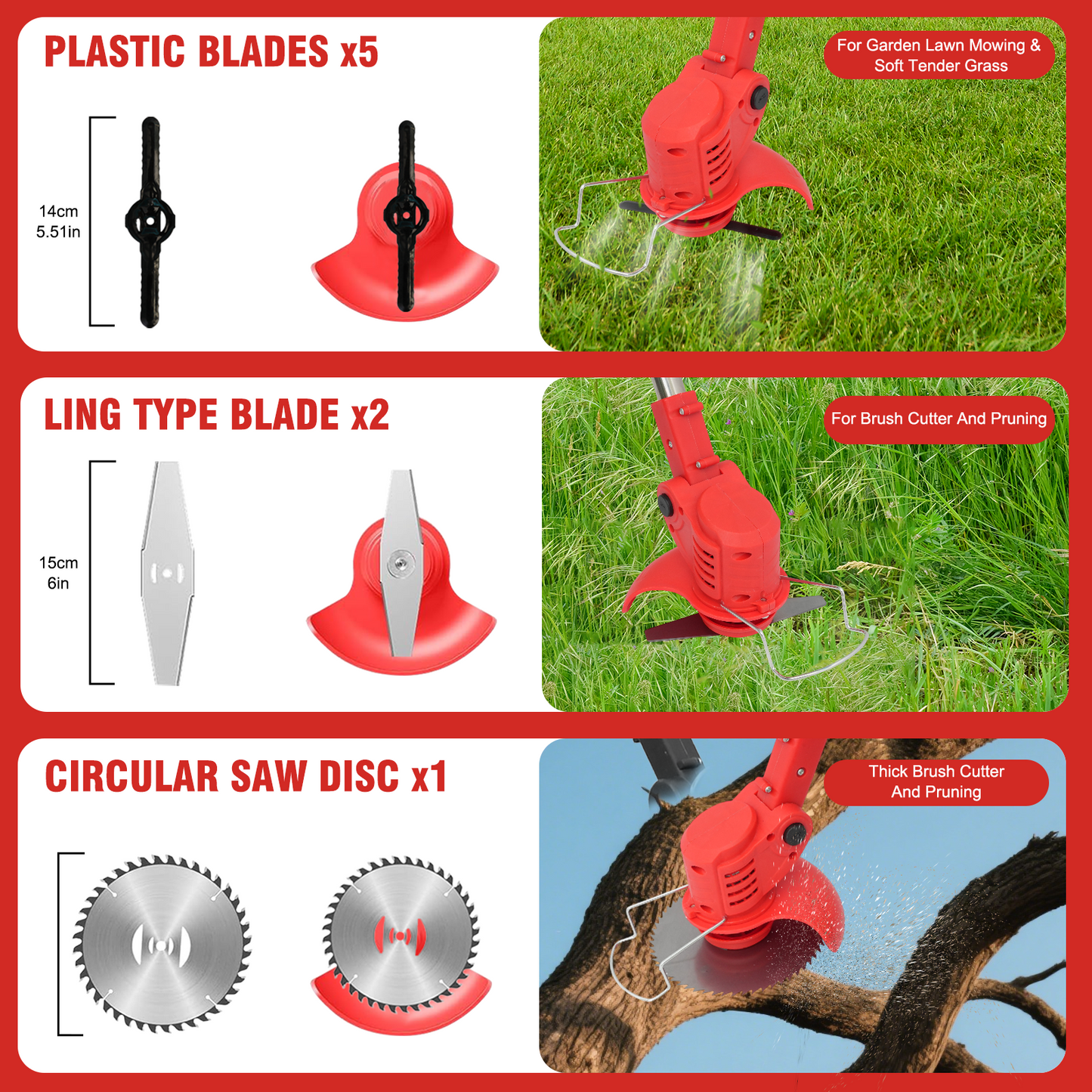 21V Cordless String Trimmer With 2 X 1.5ah Battery And Charger, Electric Weed Wacker Battery Powered Weed Eater String, Mover For Yard, Garden, Red