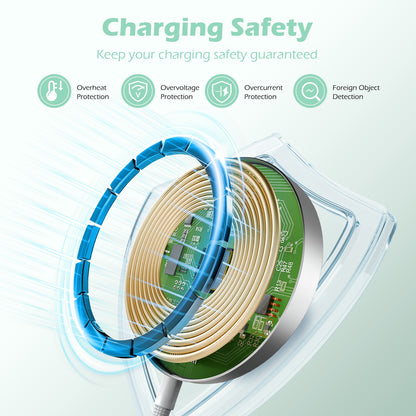 Magnetic Wireless Charger, 25W Fast Wireless Charger Compatible for iPhone 17 16 15 14 13 12,AirPods,Compact Portable Travel Friendly Pad (White)