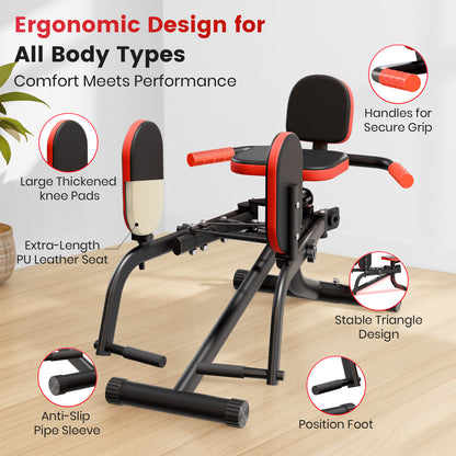 Hip Abductor Machine, 3-in-1 Thigh & Glute Trainer for Home Gym, Adjustable Resistance for Inner/Outer Thigh Toner and Butt Lifter, Compact Leg Workout Equipment