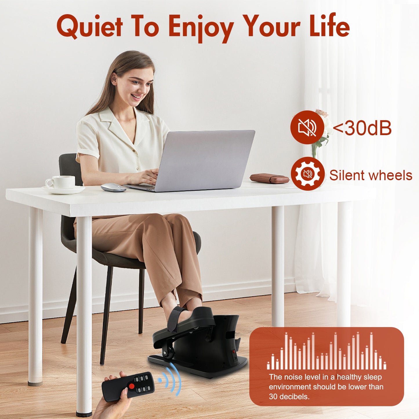 CATGOOD Under Desk Elliptical Machine, Ellipse Leg Exerciser for Seniors Fully Assembled, Quiet & Portable Electric Seated Pedal Exerciser with Remote Control Adjustable Speeds