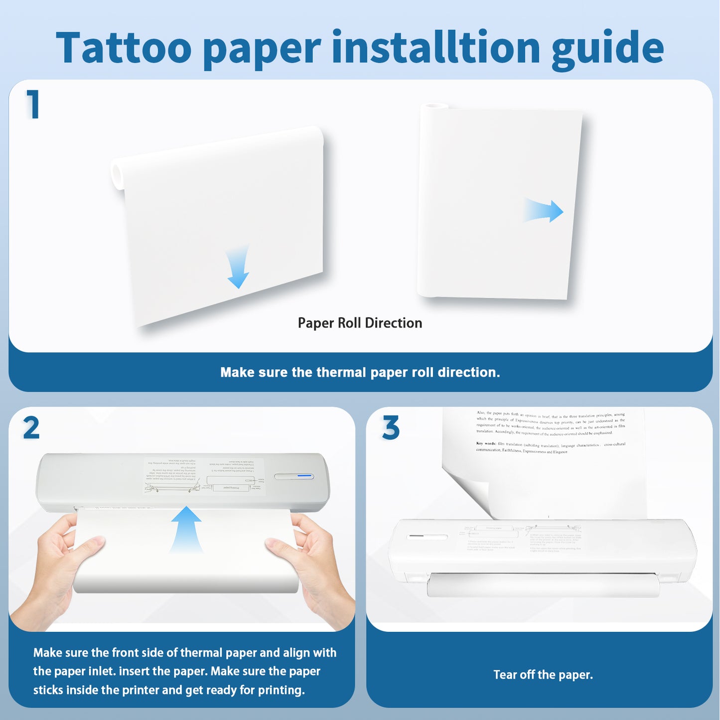 Wireless Printer, A4 Thermal Printer, Monochrome for Travel, Mobile Office School Home, Bluetooth Printer Compatible with Ios and Android, for Phone and Laptop