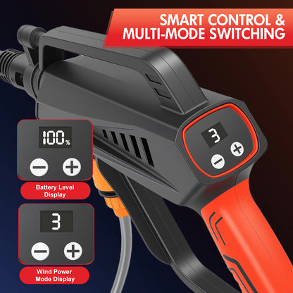 BAOKALER Cordless Pressure Washer with Brushless Motor, 870PSI Portable Power Washer with 24V 6AH Battery, 6 in 1 Nozzle and Digital Display, Black