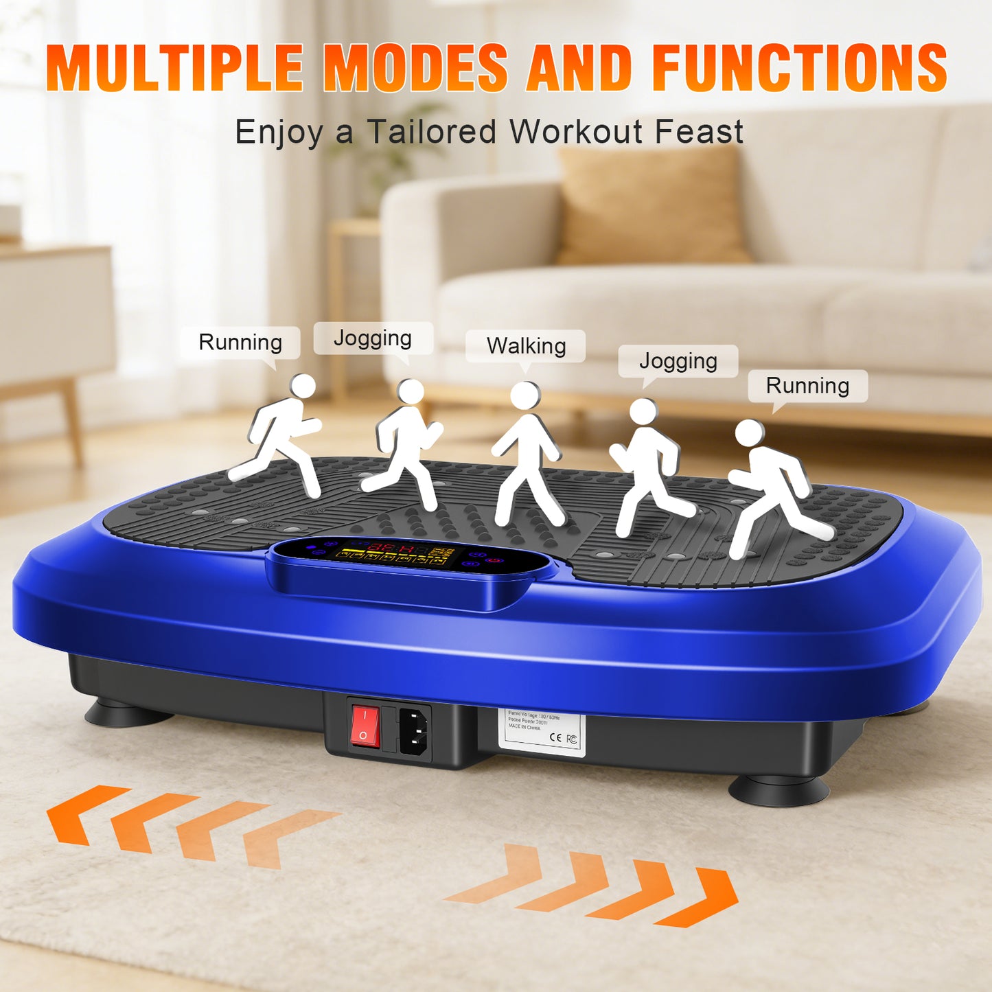 CATGOOD Vibration Plate Exercise Machine, Full Body Vibration Platform with 2 Loops & 5 Resistance Bands for Wellness and Fitness, Blue