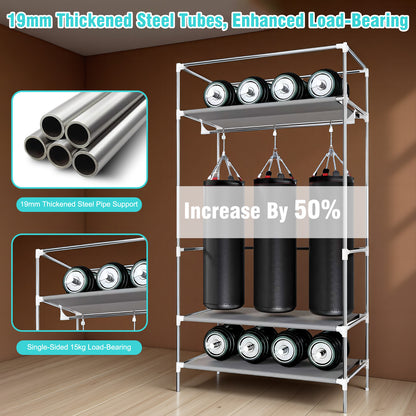 19mm Pipe Non-Woven Fabric Wardrobe with Hanging Space for Coats and Bags, Sturdy & Easy to Assemble, Includes 3 Storage Drawers, Ideal for Rentals, Dorms, Bedrooms, Gray