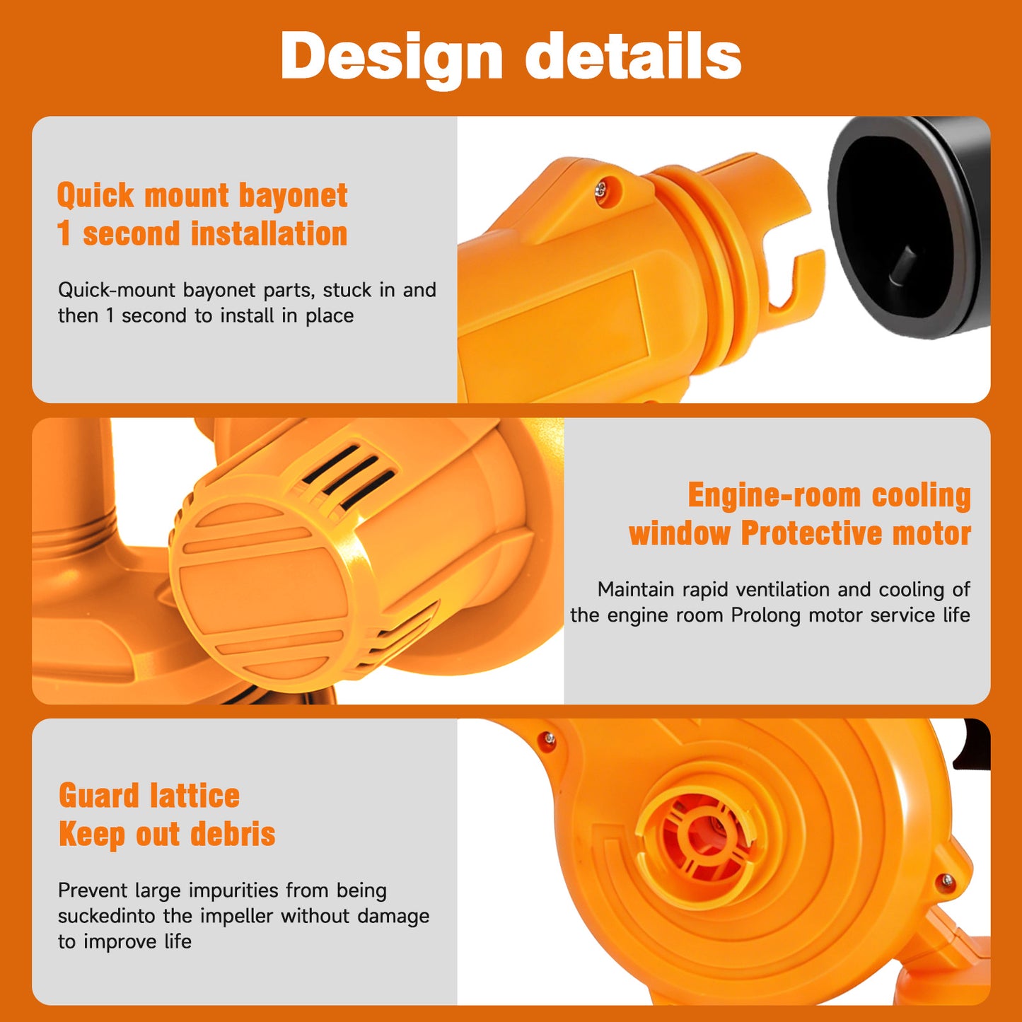 BAOKALER 21V Mini Cordless Leaf Blower, 160 MPH 2-in-1 Lightweight Electric Leaf Blower with 4.0Ah Battery for Lawn, Patio, Dust Cleaning, Yellow