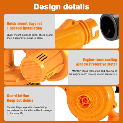BAOKALER 21V Mini Cordless Leaf Blower, 160 MPH 2-in-1 Lightweight Electric Leaf Blower with 4.0Ah Battery for Lawn, Patio, Dust Cleaning, Yellow
