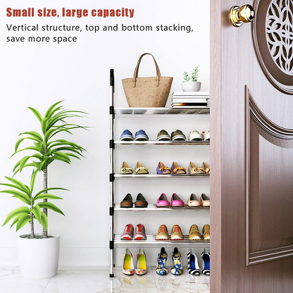 6-Tier Multifunctional Shoe Rack, Easy-to-Assemble Multi-Layer Shoe Storage Shelf for Hallways, Bedrooms, Bathrooms, Offices, and Living Rooms