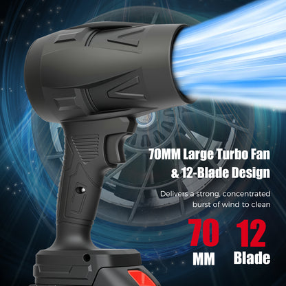 BAOKALER Electric Cordless Leaf Blower, 500CFM Handheld Leaf Blower with 2*4.0Ah Batteries and Charger,Infinitely variable speeds for Patio Cleaning, Lawn Care