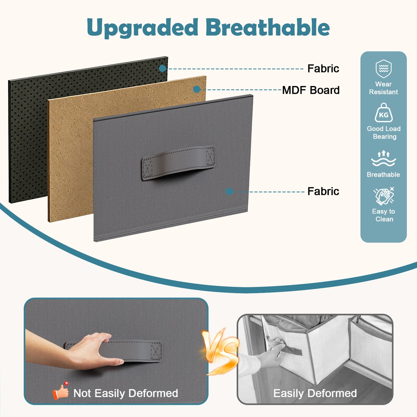 BAOKALER Non-Woven Fabric Multi-Functional Storage Cabinet, 9-Drawer Open Storage Shelf, 10.24×47.24×34.65 Inches, for Bedroom, Living Room, Hallway, Gray