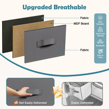 BAOKALER Non-Woven Fabric Multi-Functional Storage Cabinet, 9-Drawer Open Storage Shelf, 10.24×47.24×34.65 Inches, for Bedroom, Living Room, Hallway, Gray