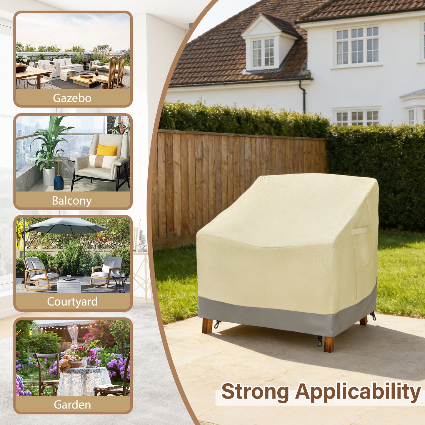 Patio Chair Covers,Outdoor Chair Cover,600D Waterproof/Dustproof Patio Furniture Covers for Outdoor Furniture, 32" L x 37" W x 36"H