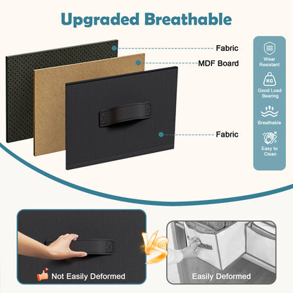 BAOKALER Non-Woven Fabric Multi-Functional Storage Cabinet, 9-Drawer Open Storage Shelf, 10.24×47.24×34.65 Inches, for Bedroom, Living Room, Hallway, Black