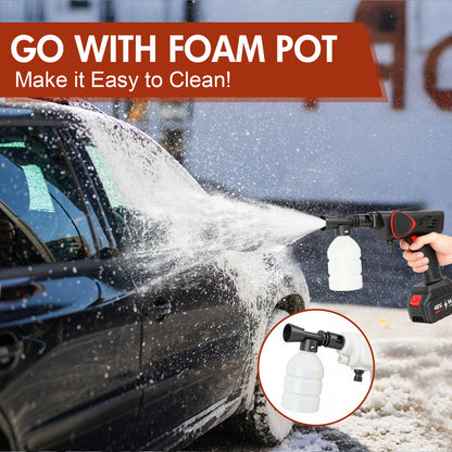BAOKALER Cordless Pressure Washer, 970PSI Portable Power Washer with 4AH Battery, 6 in 1 Nozzle Electric High Power Washer with Brushless Motor, Black