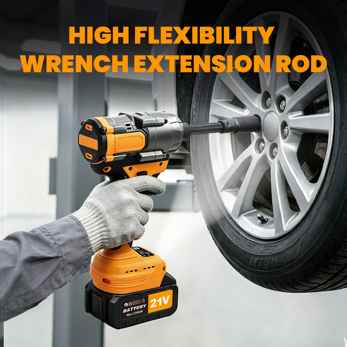1300Nm Cordless Impact Wrench, 21V Impact Wrench 1/2 inch, High Efficiency Brushless Motor with Fast Charger and 2 x 3.0Ah Battery