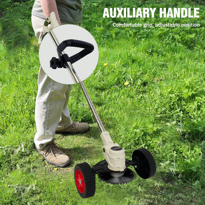 Electric Weed Wacker for Makita Battery, Cordless String Trimmer with Wheels, Weed Eater Grass Trimmer for Lawn Yard Garden
