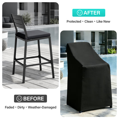 Patio Chair Covers,Outdoor Chair Cover,Waterproof Patio Furniture Covers for Outdoor Furniture, Large Covers for High-Back Chiar/Stackable Outdoor Chairs, 25" L x 25" W x 47"H,Black